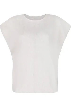 Calvin Klein Bluser & Skjorter, Dame, Hvid, M, Linned, Linned Stretch Top