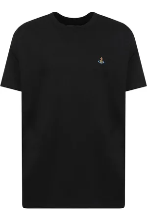 Vivienne Westwood Top, Herre, Sort, L, Bomuld, Sort Logo Broderet T-shirt