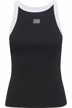 Gestuz Top, Dame, Sort, S, Bomuld, Sort Kontrast Logo Tank Top