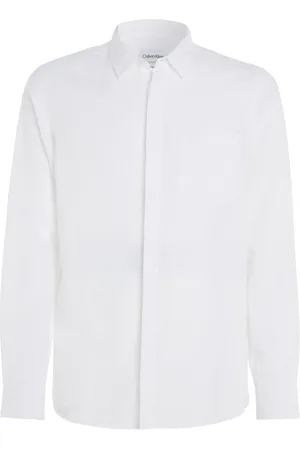 Calvin Klein Skjorte, Herre, Hvid, L, Bomuld, Hvid Linnedbomuld Skjorte