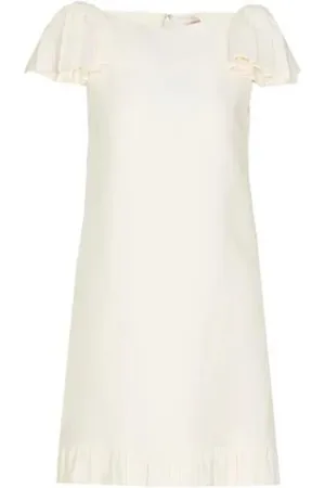 SACAI Kjole, Dame, Hvid, L, Elegant Poplin Jersey Kjole