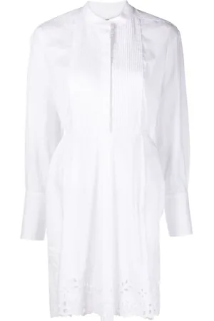 Isabel Marant Kjole, Dame, Hvid, 2XS, Hvid Blonder Snøreliv Kjole
