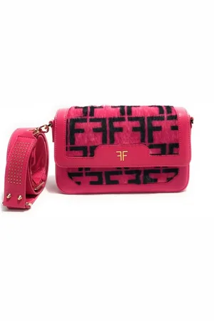 Fracomina Taske, Dame, Lyserød, ONE SIZE, Uld, Fuxia Skuldertaske Viola Donna