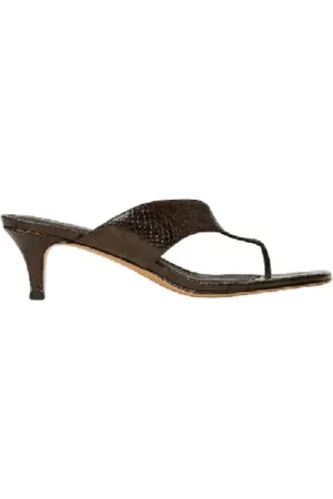 Twin-Set Sko, Dame, Brun, 38 EU, Læder, Læder mules sandaler med python