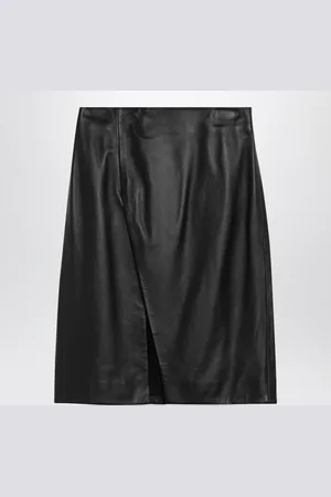 Loulou Studio Nederdel, Dame, Sort, XS, Læder, Blyant Nederdel Elegant Stil