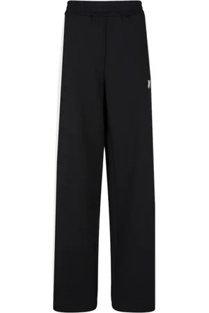 Palm Angels Bukser, Herre, Sort, L, Bomuld, Monogram Track Bukser med Side Stribe