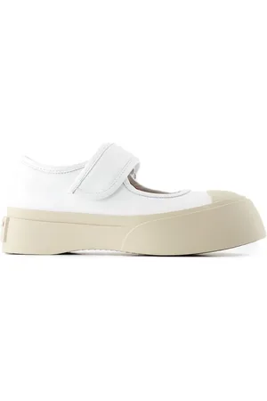 Marni Sko, Dame, Hvid, 41 EU, Læder, Hvide Læder Platform Sneakers