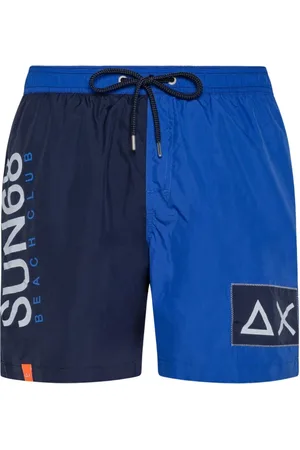 sun68 Badetøj, Herre, Flerfarvet, M, Polyester, Patchwork Blå Badebukser