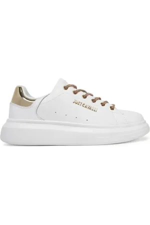 Roberto Cavalli Sko, Dame, Hvid, 38 EU, Læder, Hvide Læder Sneakers Ursa Model