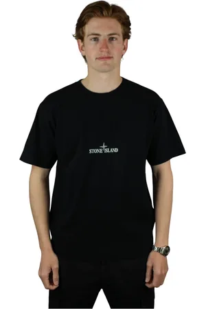 Stone Island Top, Herre, Sort, M, Sort Jersey med Kompass Logo