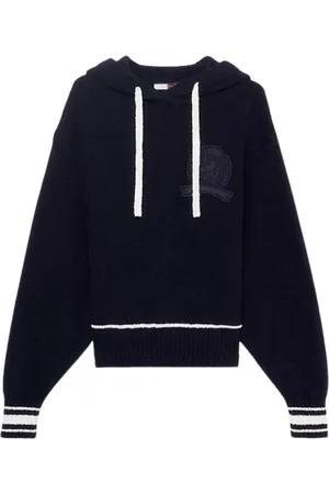 Tommy Hilfiger Sweathshirts & Hoodies, Dame, Blå, M, Uld, Stilfulde Frakker Kollektion