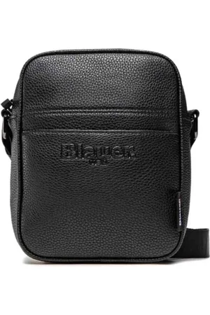 Blauer Taske, Herre, Sort, ONE SIZE, Læder, Sort Hammert Læder Crossbody Taske