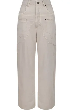 Isabel Marant Jeans, Dame, , S, Denim, Ecru Beryl Wide-Leg Denim Jeans