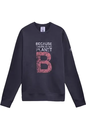 ECOALF Sweathshirts & Hoodies, Herre, Blå, S, Bomuld, Blå Langærmet Bomuldstop med Fronttryk
