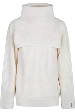 Calvin Klein Strik, Dame, Hvid, 2XS, Uld, Vanilla Layered Wool Jumper