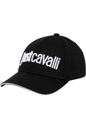 Roberto Cavalli Tilbehør, unisex, Sort, ONE SIZE, Bomuld, Broderet Logo Baseball Kasket
