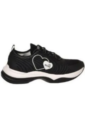 Moschino Sko, Dame, Sort, 39 EU, Sorte Sneakers med Hjerte Logo