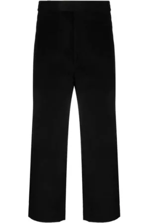 Thom Browne Bukser, Herre, Sort, S, Sort Corduroy Straight Leg Bukser