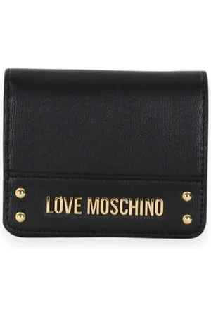 Moschino Tilbehør, Dame, Sort, ONE SIZE, Sort Pung med Logo Plakette