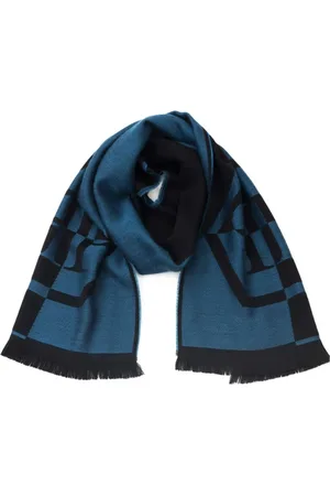 Philipp Plein Tilbehør, Herre, Blå, ONE SIZE, Uld, Logo Stole Blå Unisex Ai23