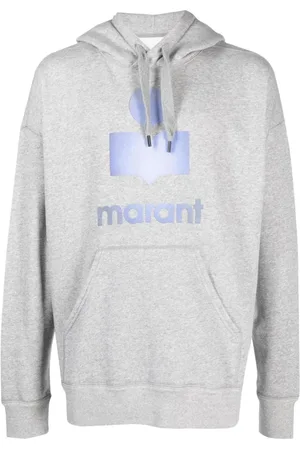 Isabel Marant Sweathshirts & Hoodies, Herre, Grå, L, Uld, Grå hættetrøje med kængurulomme