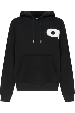 OFF-WHITE Sweathshirts & Hoodies, Herre, Sort, M, Bomuld, Sort Logo Hoodie Jersey Tekstur