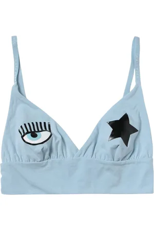 Chiara Ferragni Undertøj, Dame, Blå, S, Bomuld, Eye-Star Bralette til kvinder