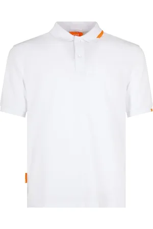 sunseeker Top, Herre, Hvid, XL, Bomuld, Klassisk Hvid Polo Skjorte med Fluorescerende Tag Detalje