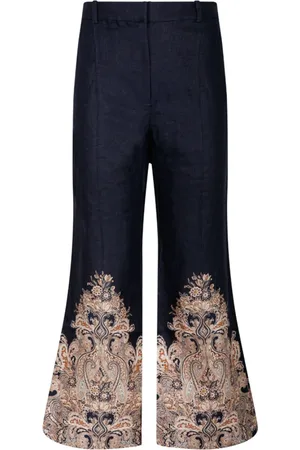 ZIMMERMANN Bukser, Dame, Blå, XS, Flarede Paisley Print Bukser