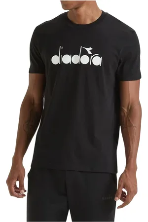 Diadora Top, Herre, Sort, S, Bomuld, Sort Bomuld Logo T-shirt