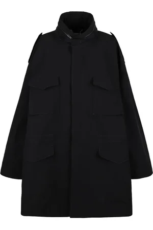 Maison Margiela Frakke, Dame, Sort, XS, Bomuld, Sort hættetrøje med lommer