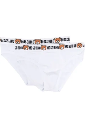 Moschino Undertøj, Herre, Hvid, L, Bomuld, Hvid Teddybjørn Logo Taljebånd Briefs