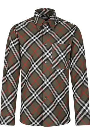Burberry Skjorte, Herre, Brun, M, Bomuld, Vintage Check Skjorte i Mørkegrøn