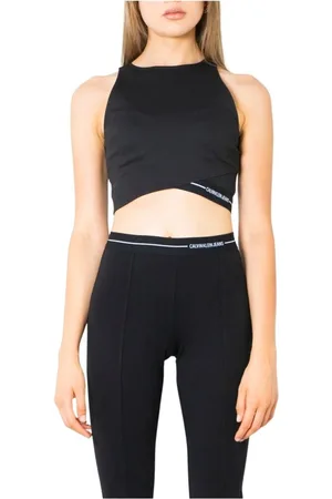 Calvin Klein Top, Dame, Sort, M, Polyester, Sort Ærmeløs Tank Top