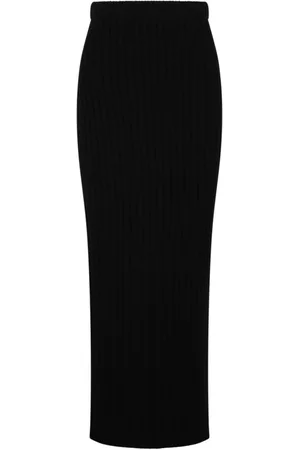 Max Mara Nederdel, Dame, Sort, S, Uld, Sort Strik Nederdel Uld Kashmir