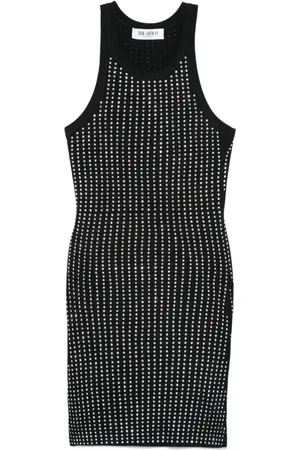 The Attico Kjole, Dame, Sort, 2XS, Bomuld, Sort Midi Kjole Elegant Allround Stil