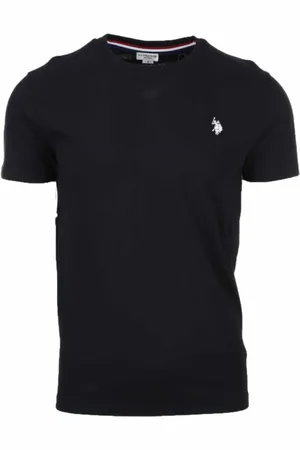 U.S. Polo Assn. Top, Herre, Sort, S, Bomuld, Bomuld Logo Front Færdige Detaljer