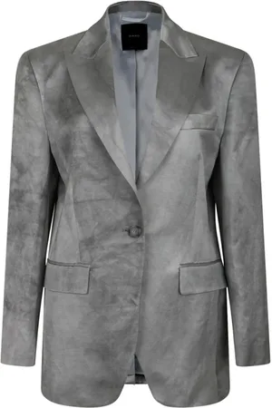 Pinko Jakke, Dame, Grå, 2XS, Ash Grey Blazer med Peak Revers