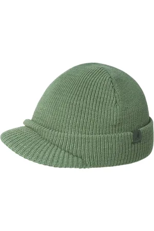 Kangol Tilbehør, Dame, Grøn, ONE SIZE, Sort Unisex Akryl Beanie Hat