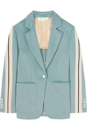 Palm Angels Jakke, Dame, Blå, 2XS, Blå Klassisk Track Blazer Jakke