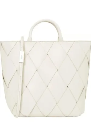 Calvin Klein Taske, Dame, Hvid, ONE SIZE, Uld, Struktureret Hvid Tote Taske