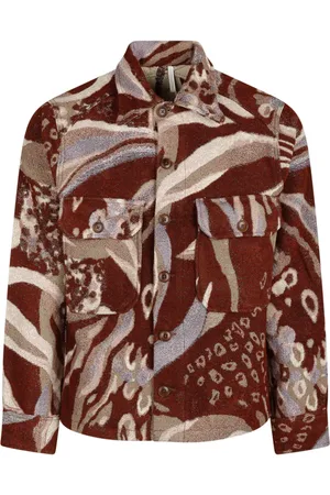 Sunflower Jakke, Herre, Flerfarvet, M, Brun Multifarvet Jacquard Skjortejakke
