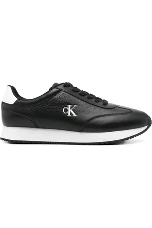 Calvin Klein Sko, Herre, Sort, 43 EU, Læder, Sorte Snøresneakers til Mænd