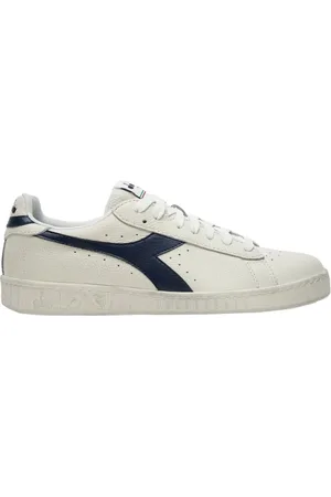 Diadora Sko, Dame, Hvid, 36 1/2 EU, Læder, Vintage Læder Sneakers Hvid/Blå