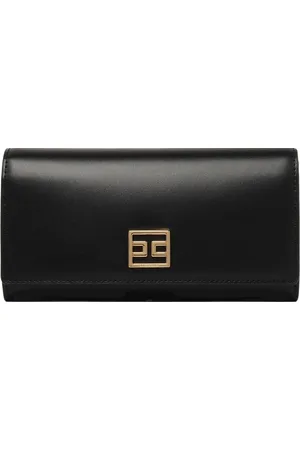Elisabetta Franchi Tilbehør, Dame, Sort, ONE SIZE, Læder, Sort Logo Plaque Pung