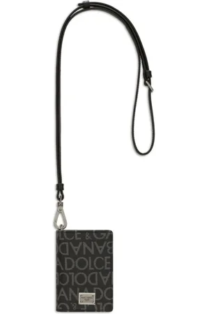 Dolce & Gabbana Tilbehør, Herre, Sort, ONE SIZE, Logo Jacquard Pung Sort/Grå