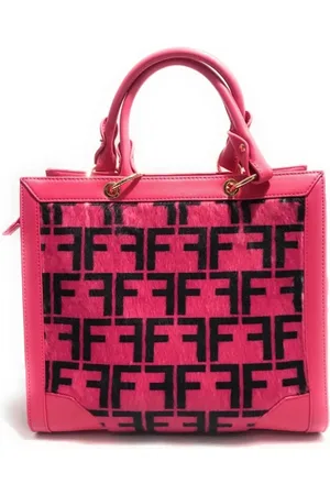 Fracomina Taske, Dame, Lyserød, ONE SIZE, Uld, Rosa Multilogo Tote Skuldertaske