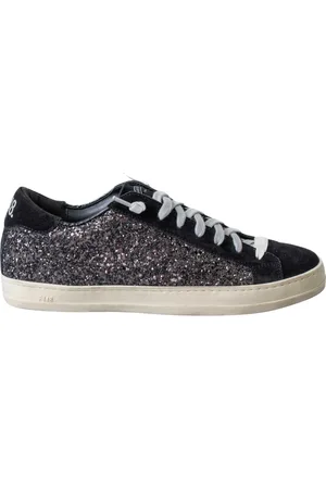 P448 Sko, Dame, Sort, 40 EU, Læder, Sort Glitter Sneakers