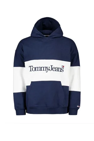 Tommy Hilfiger Sweathshirts & Hoodies, Herre, Blå, S, Bomuld, Blå Bomuld Hættetrøje Skater Stil