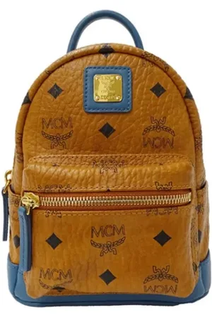 MCM Pre-owned, Dame, Blå, ONE SIZE, Uld, Pre-owned Canvas rygsaekke